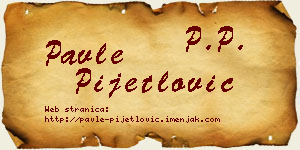 Pavle Pijetlović vizit kartica